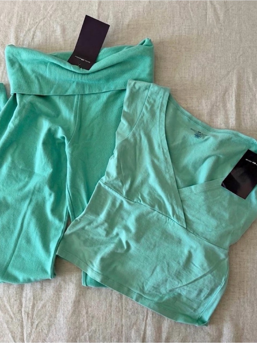 Brandy Melville Seafoam Teal Set - Amara Tank and Priscilla Pant Capris